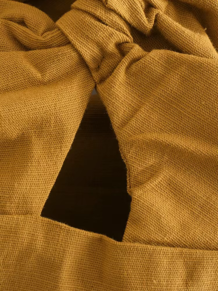 EllYANEllTIAN-Camisole en lin plissé asymétrique pour femme
