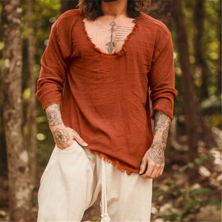 Chemises d'été de Style Viking pour hommes