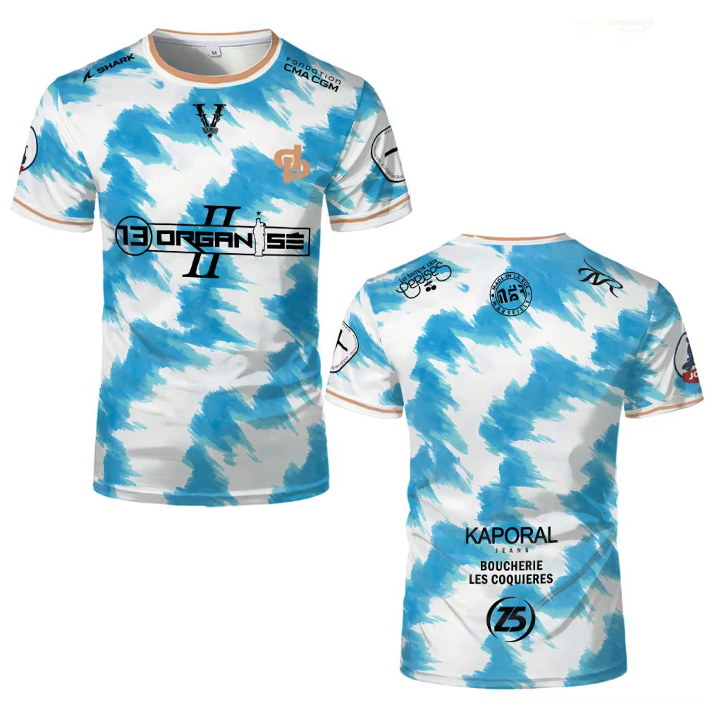 Nouveau Marseille Rap 13 organiser le maillot JUL Street Trap Hip Hop imprimé Football T-Shirt hommes et femmes t-shirts à manches courtes personnalisés