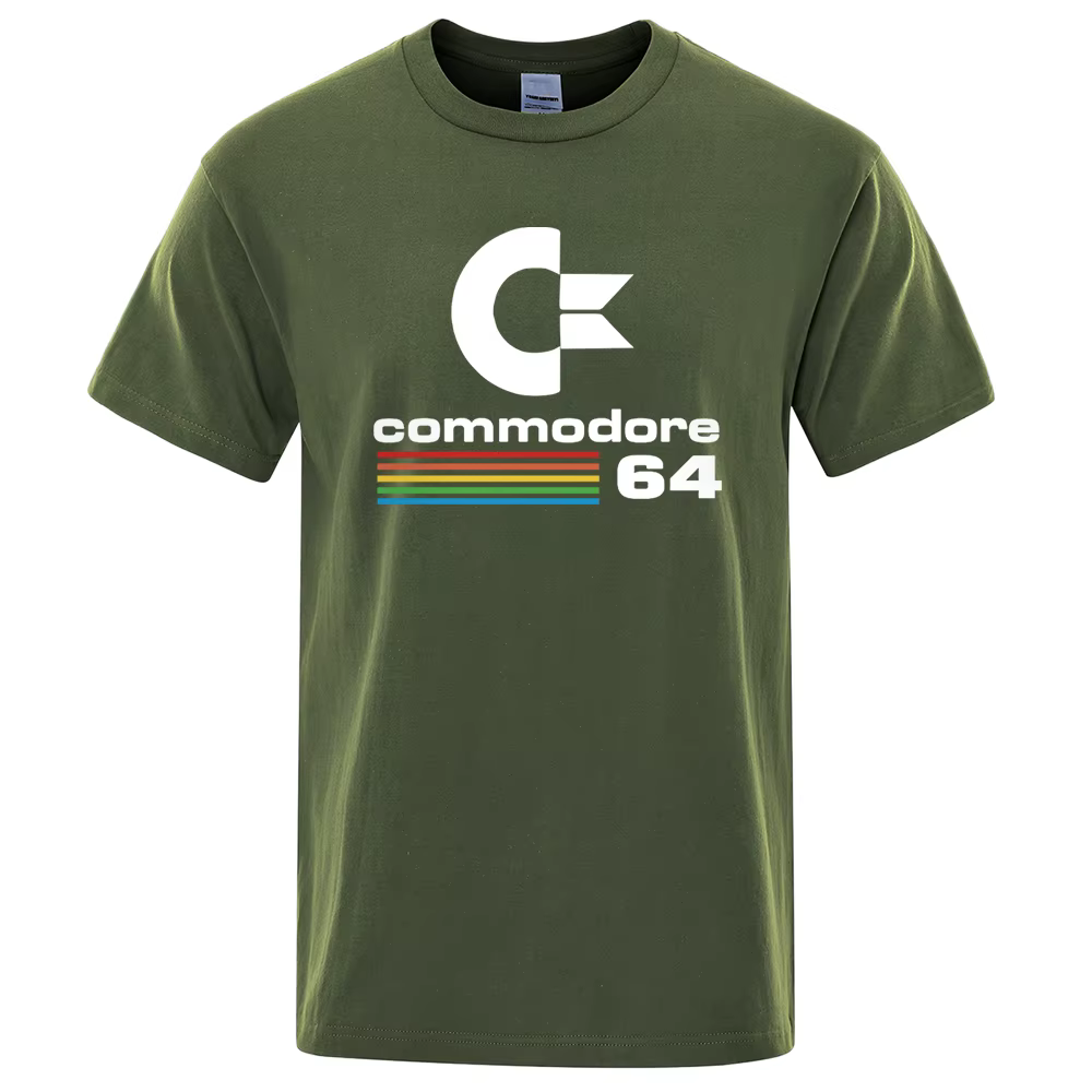 T-shirts Homme Été 2026 – T-shirt Imprimé Commodore 64 C64 SID Amiga Rétro – Design Cool Streetwear – Haut à Manches Courtes en Coton