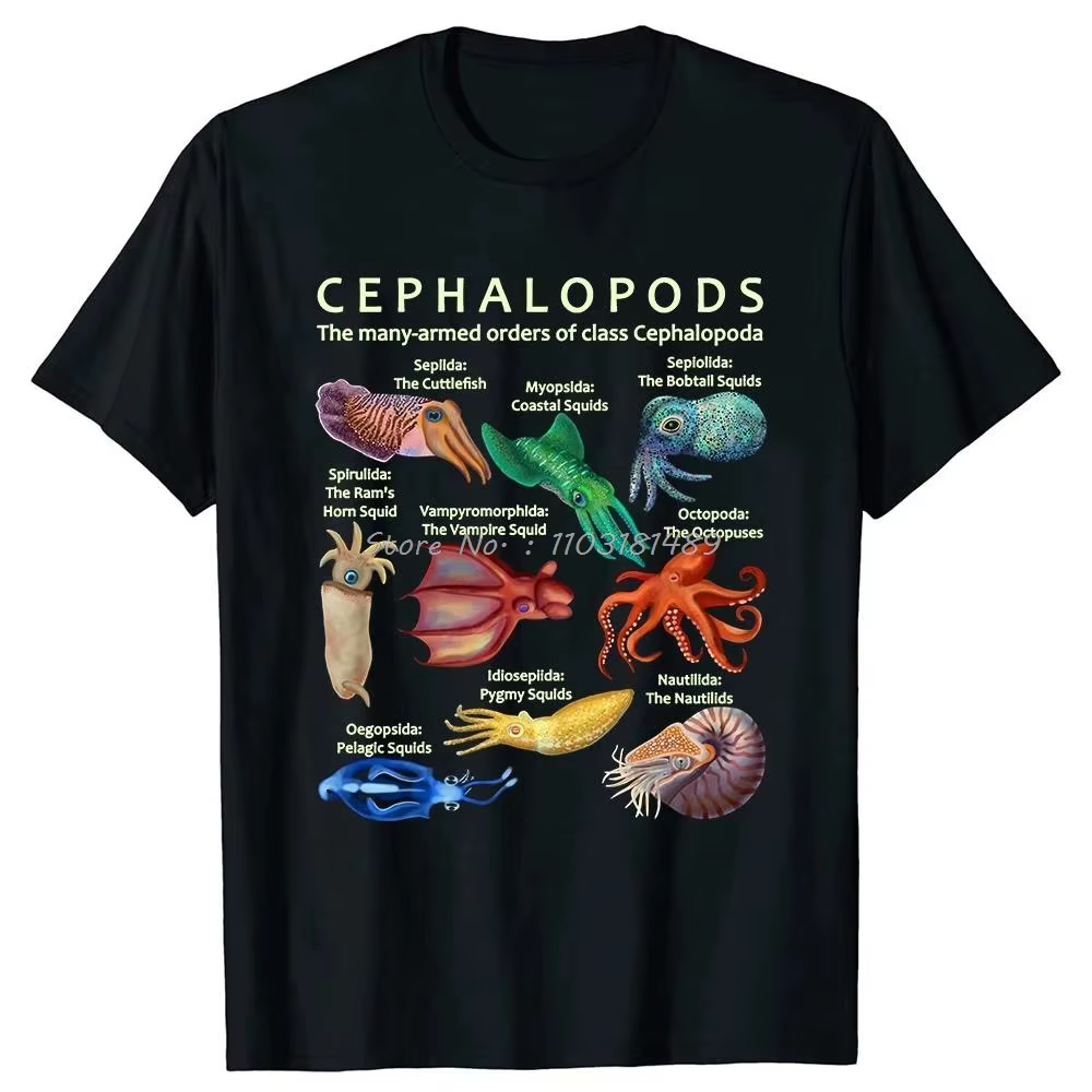 Visages de requin de toutes sortes T-shirt le céphalopode poulpe calmar