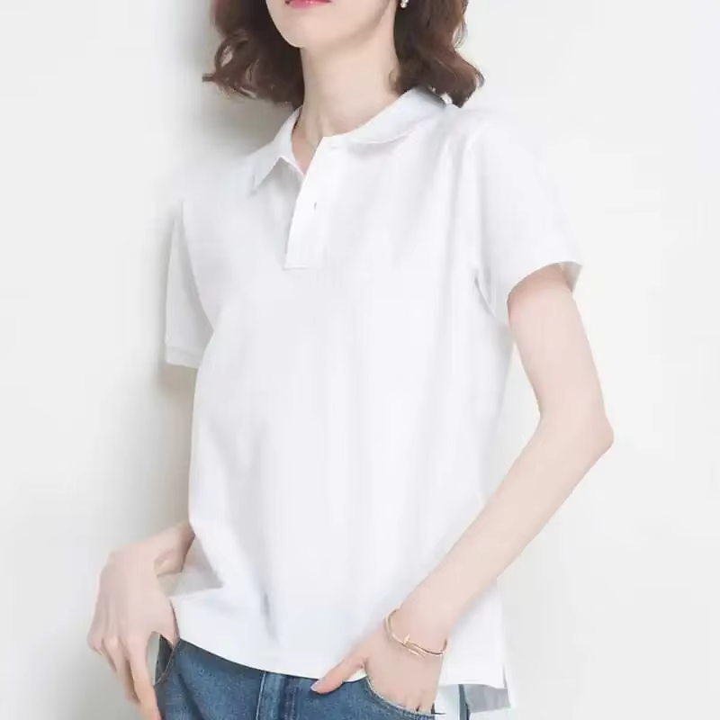 T-shirt bouffant uni à manches courtes pour femmes