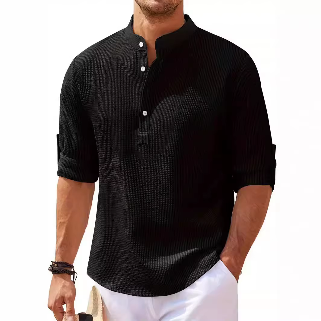 Chemise à carreaux à manches longues pour hommes