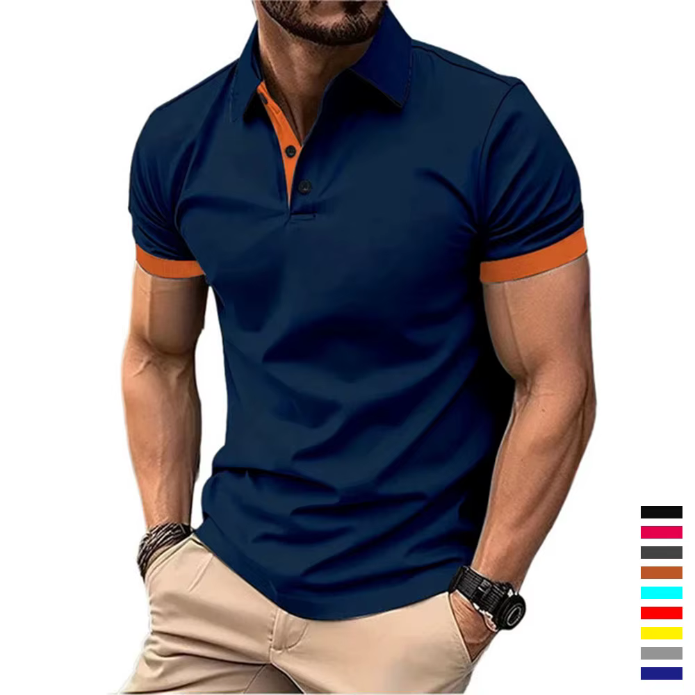 Polo décontracté à manches courtes pour hommes