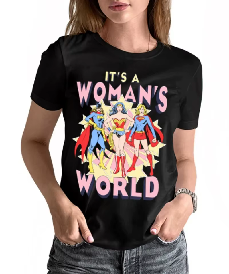 T-shirt en coton rétro DC pour adultes et enfants