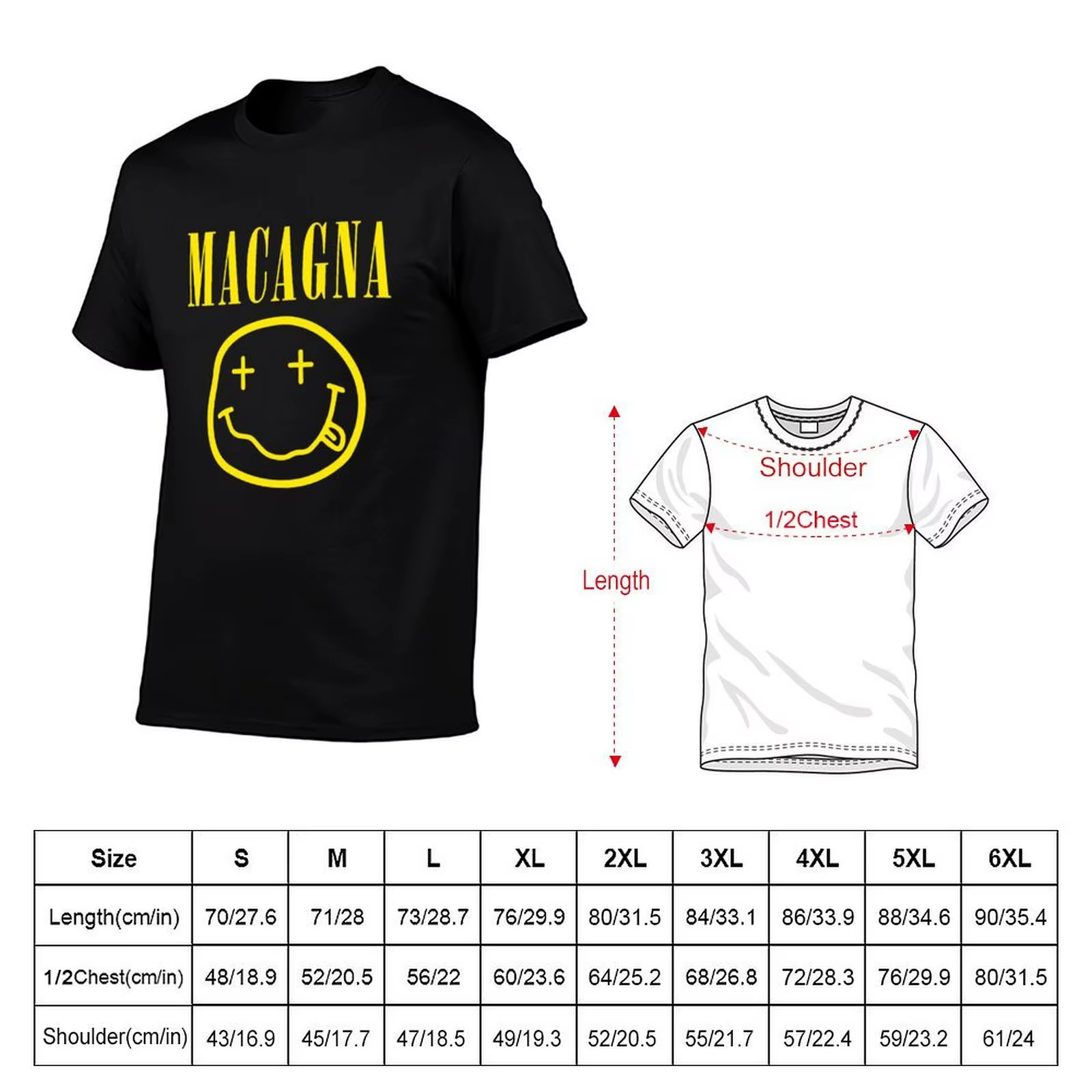 MACAGNA Tpmp T-Shirt pour homme 100 pour cent coton