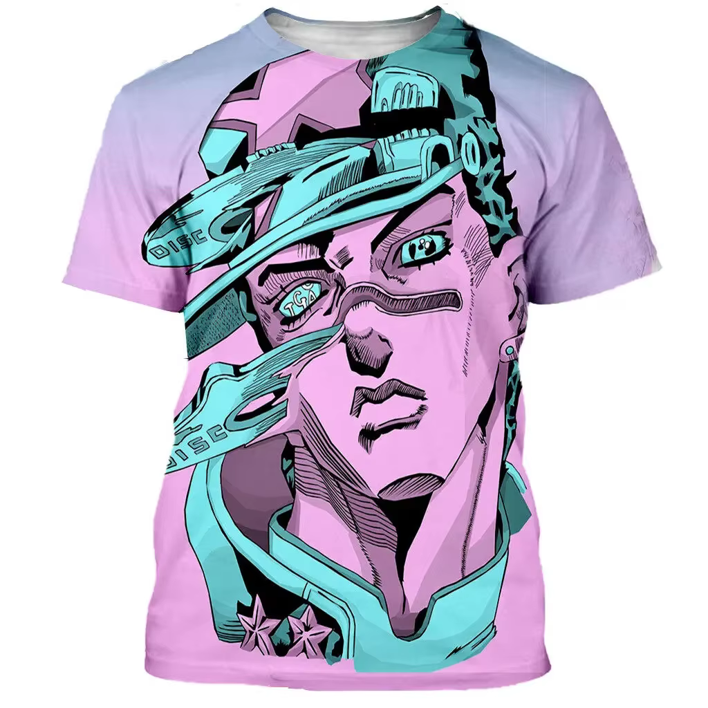 2024 Nouveau Jojo Bizarre Adventure T-Shirts Anime Manga Impression 3D Streetwear Hommes et Femmes Mode Surdimensionné