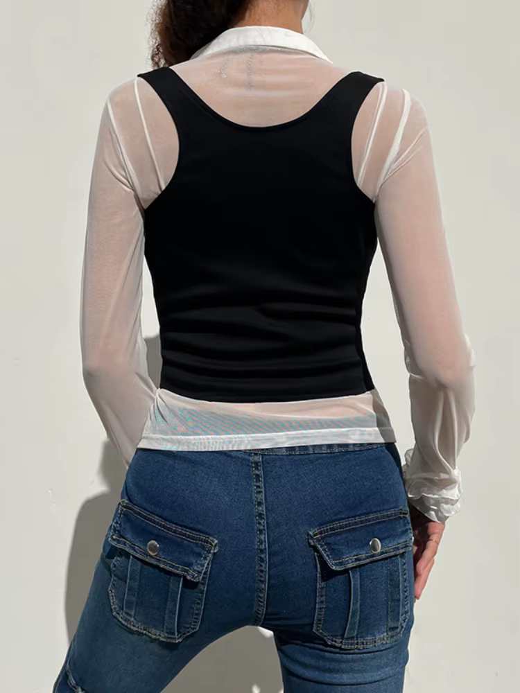 Orifice Goth-Corset Croisé Y2k pour Femme