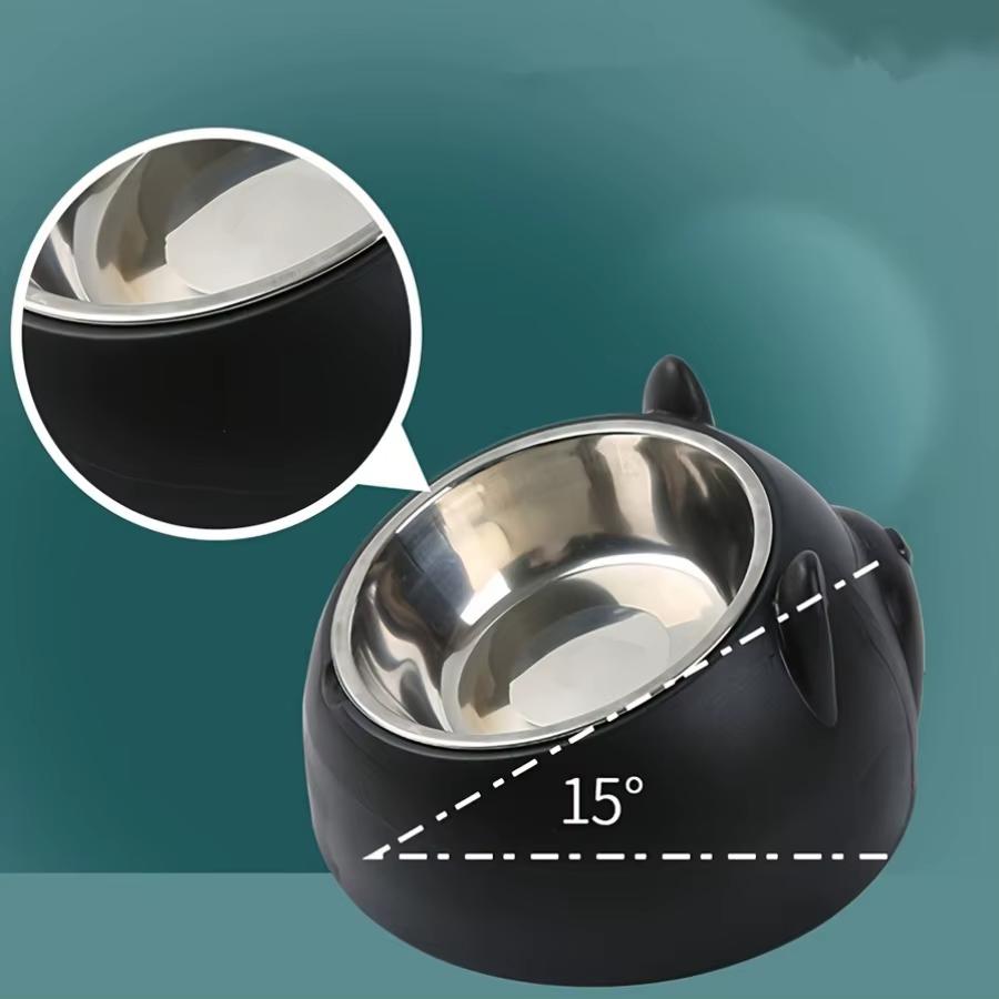 Bol surélevé en acier inoxydable pour chat