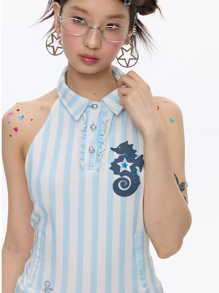 Débardeurs moulants rayés sexy pour femme – Style streetwear rétro américain
