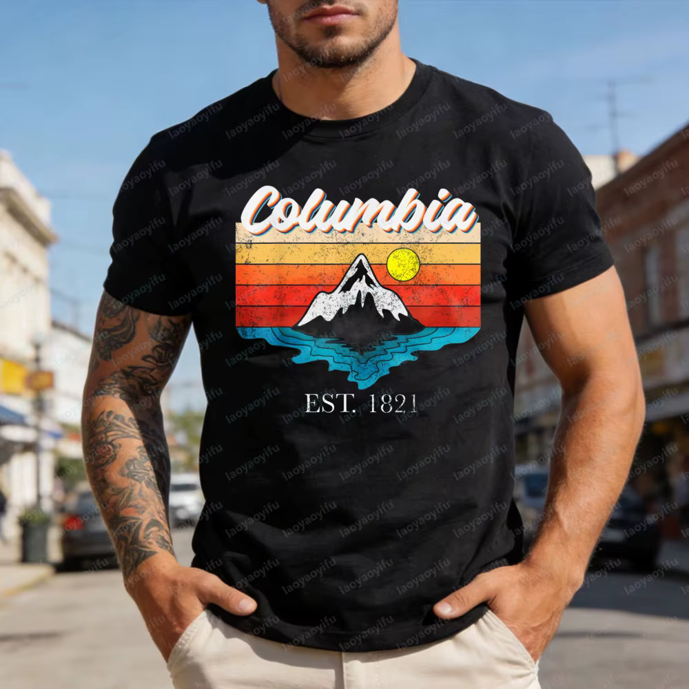 Columbia Mountain Sunset T-shirt en coton à manches courtes pour hommes