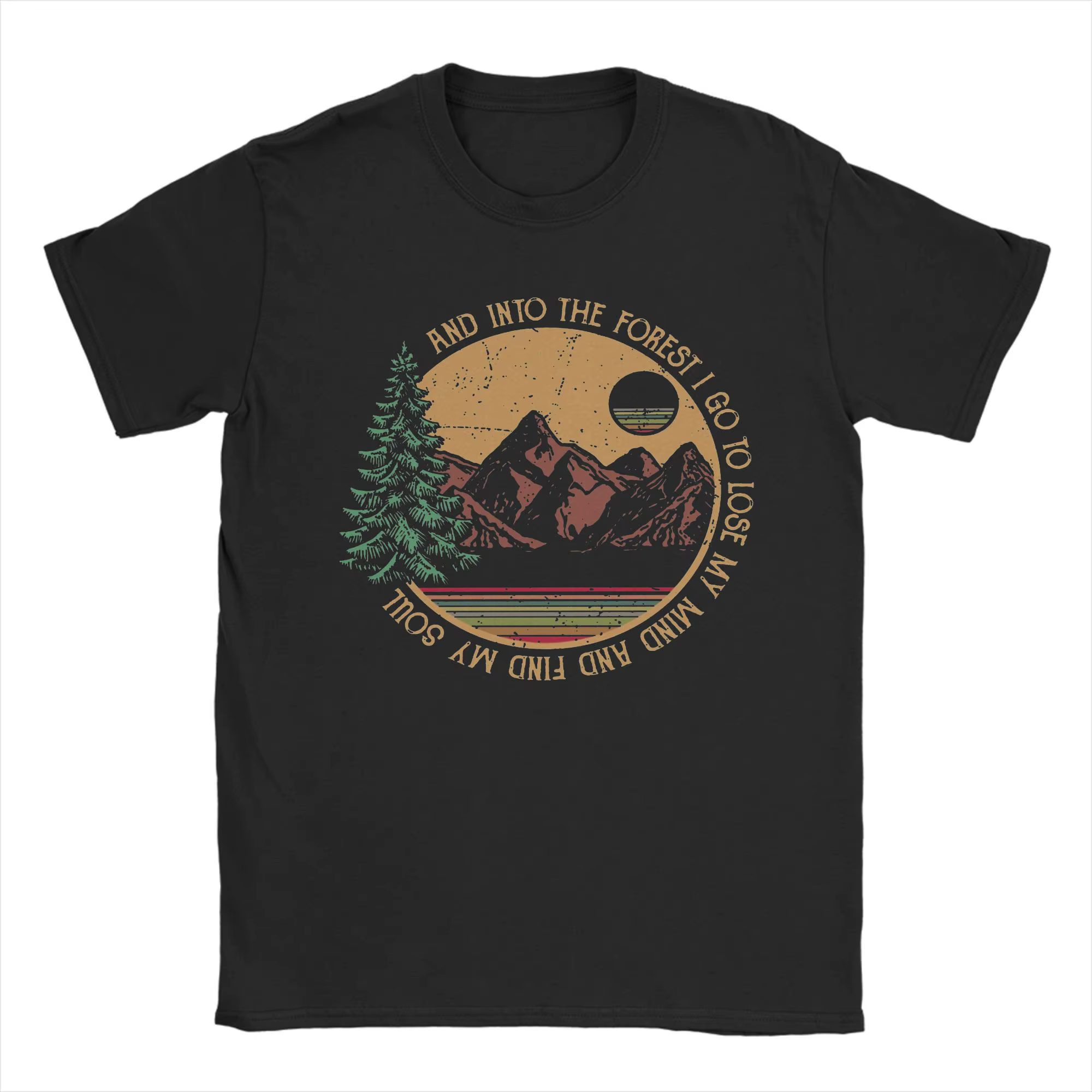 Chemise de randonnée en forêt – T-shirt avec citation de nature inspirante pour camping-cars