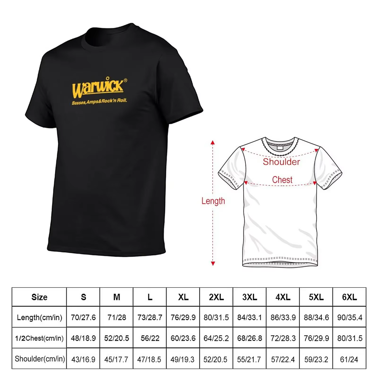T-shirt Warwick Basses pour homme