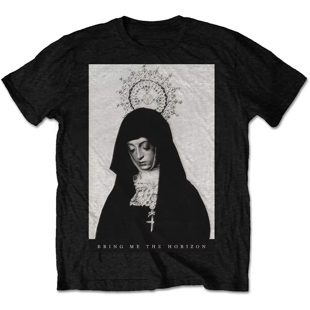 T-Shirt Nun Bring Me The Horizon en coton pour hommes et femmes