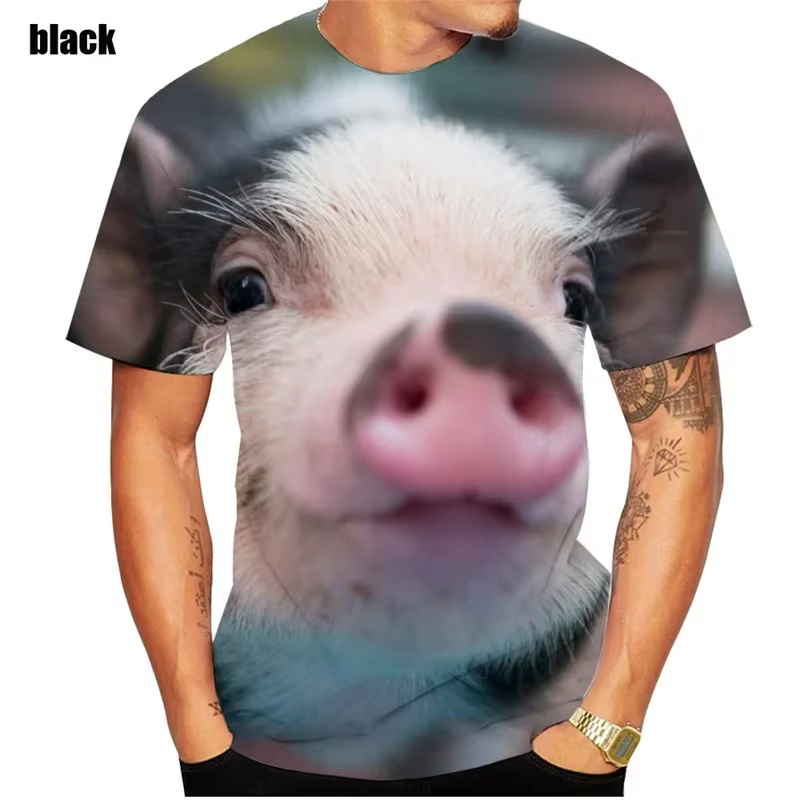 T-shirt à manches courtes pour hommes avec motif imprimé en 3D