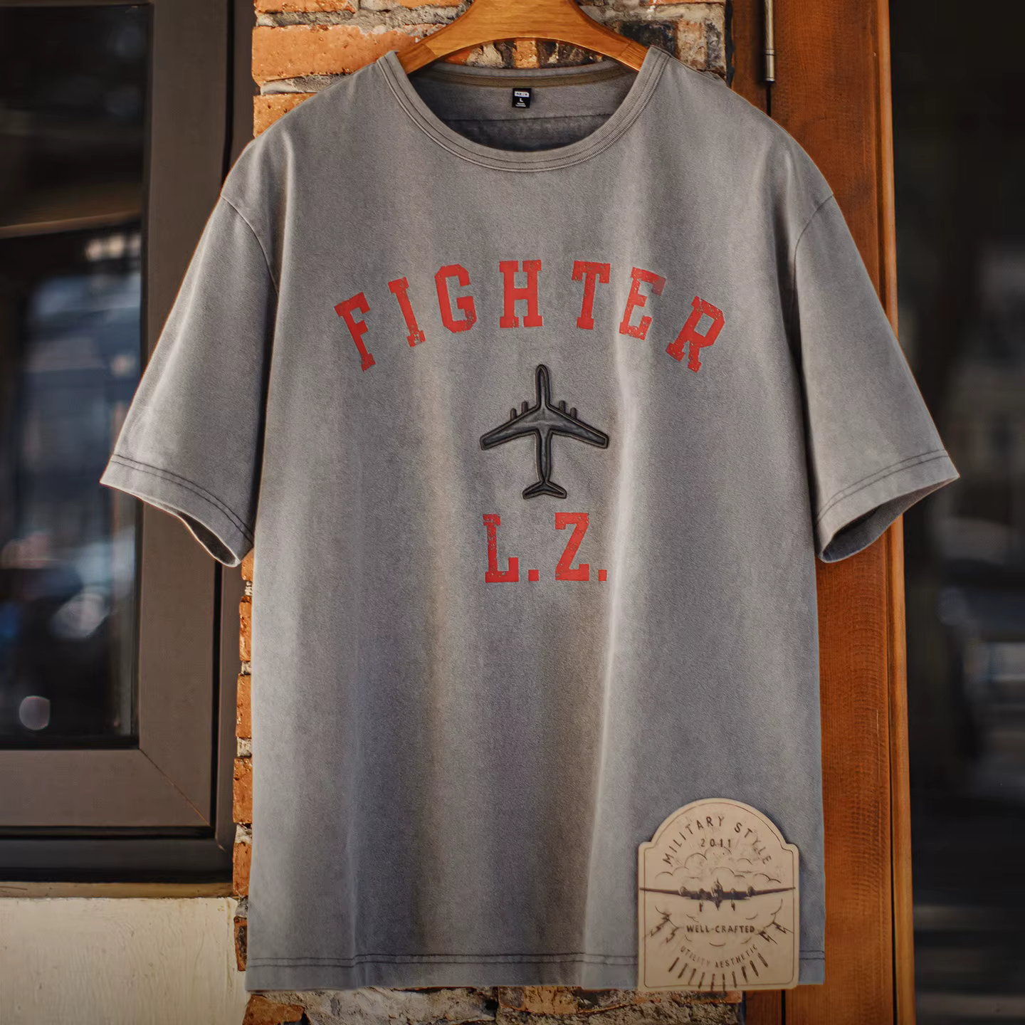 T-shirt homme Maden, imprimé avion de chasse vintage