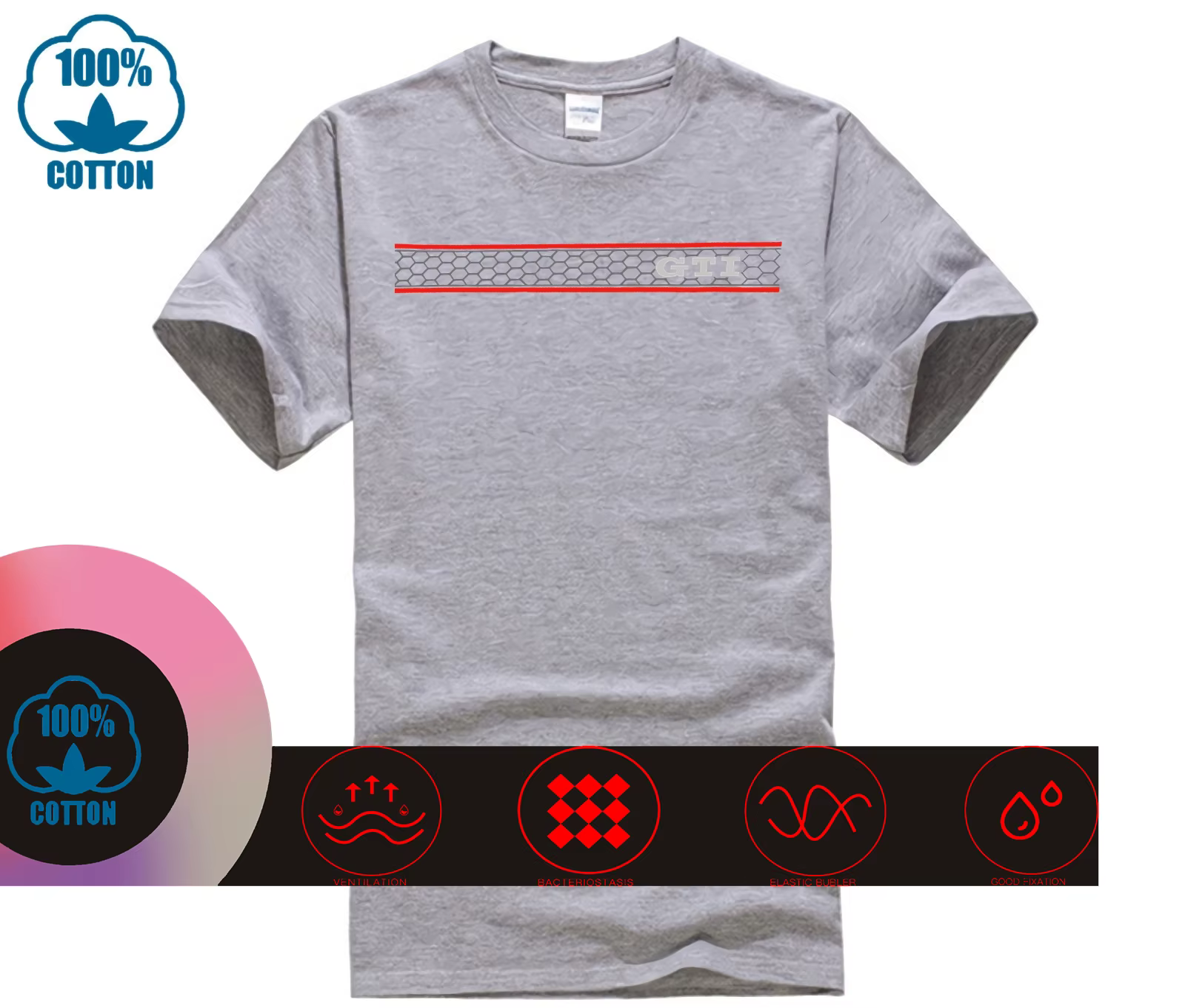 T-shirt imprimé col rond manches courtes