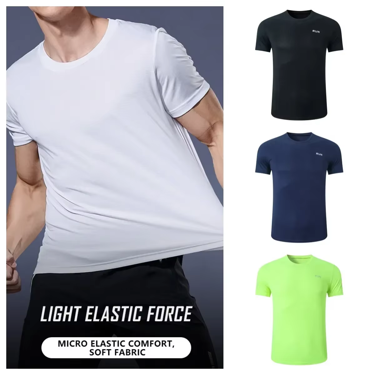 T-Shirt à Manches Courtes et Col Rond pour Homme