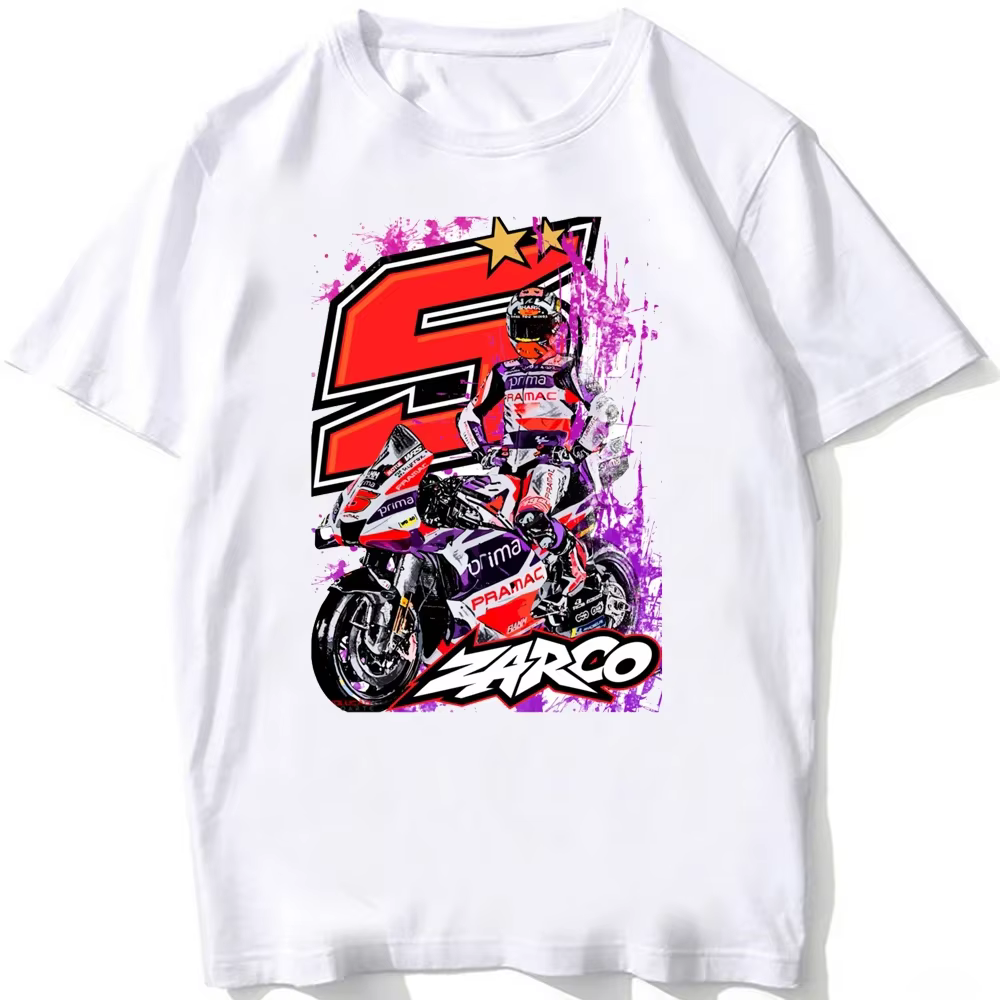 Johann Zarco 5 France GP équitation T-Shirt nouvel été hommes à manches courtes Hip Hop Sport garçon t-shirts occasionnels moto hauts blancs