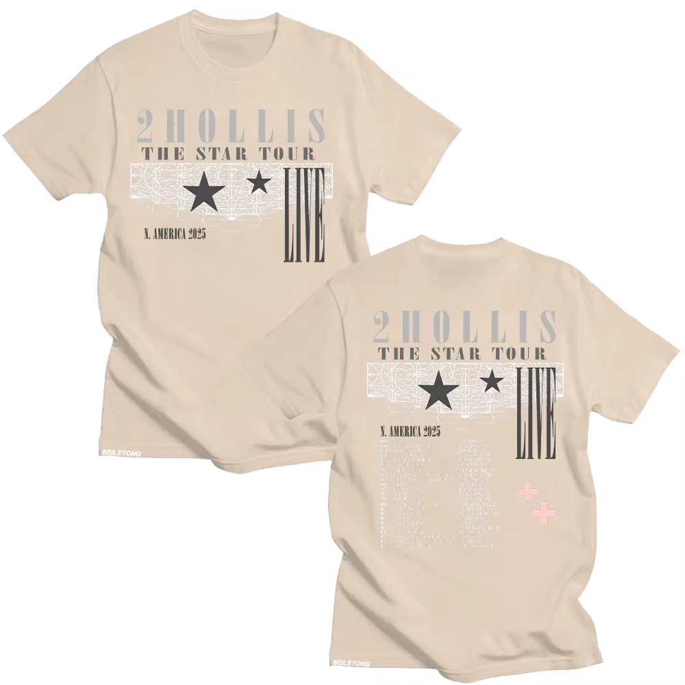 2Hollis The Star Tour 2025 T-shirt coton à manches courtes femmes hommes mode
